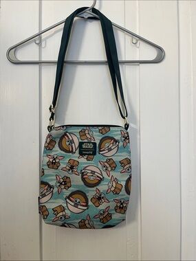 Loungefly Mint The Child (Grogu) Allover Crossbody Bag